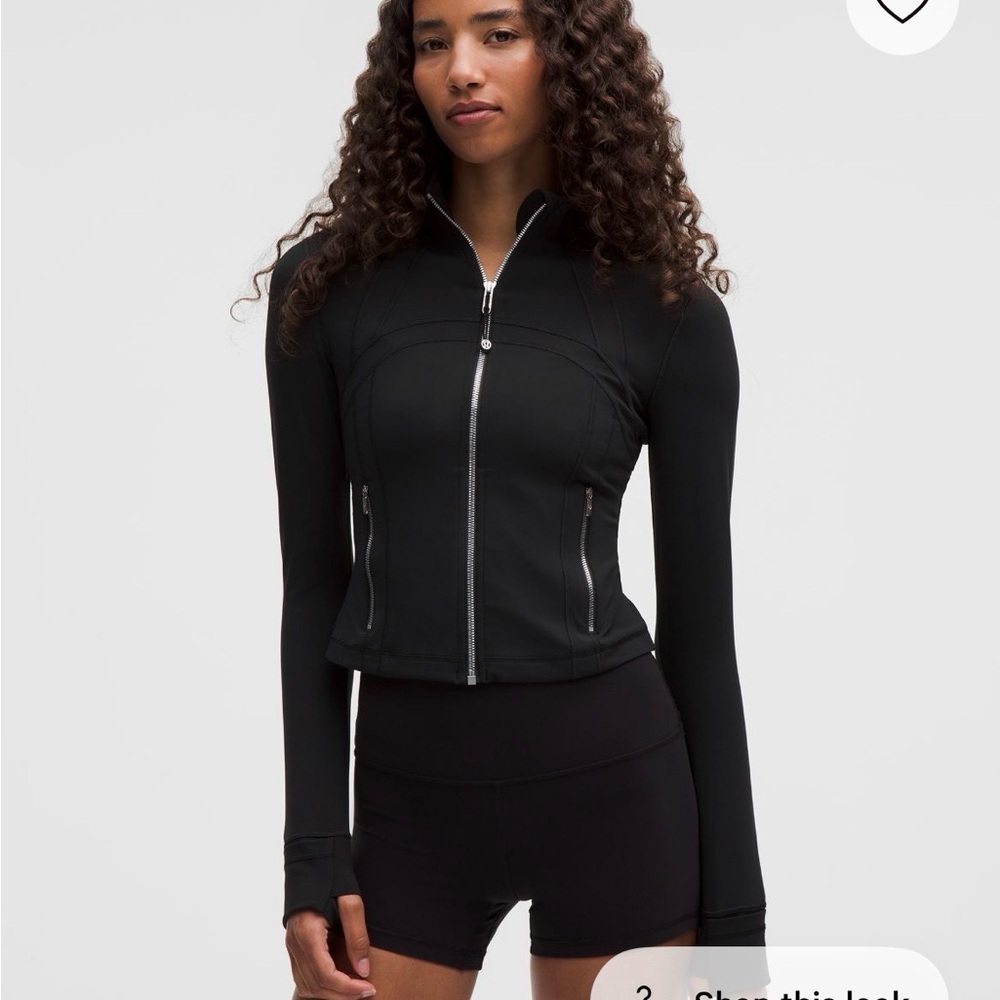 lululemon define cropped jacket nulu in black/mirror silver color